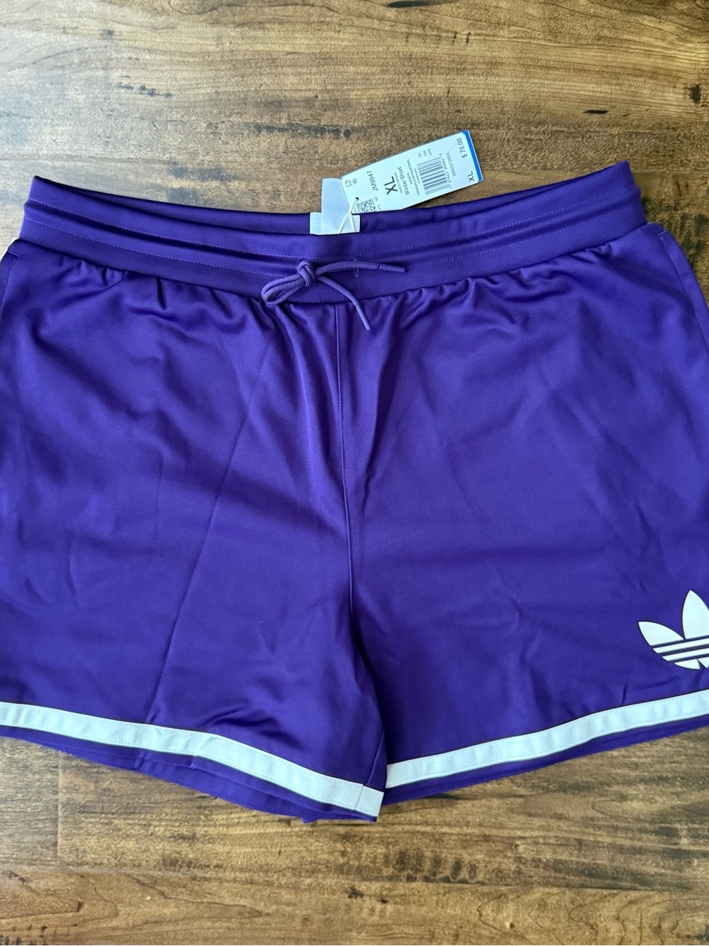 adidas Originals Purple Athletic Shorts with White Trim